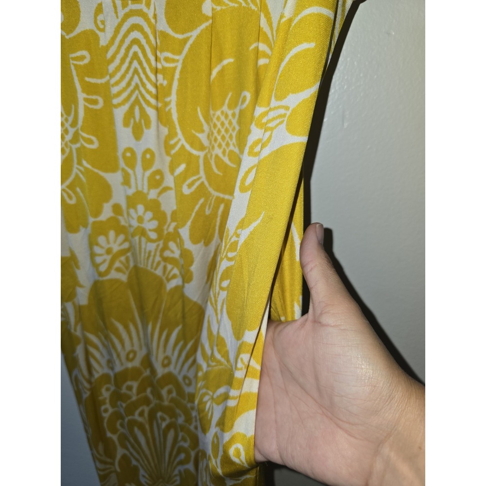 Diane Von Furstenberg Pauline Yellow and White Maxi Dress Size 4 Silk Blend - Picture 5 of 9